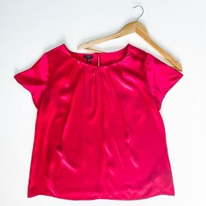 NWT Talbots Woman Pink Silk Flutter Sleeve Blouse